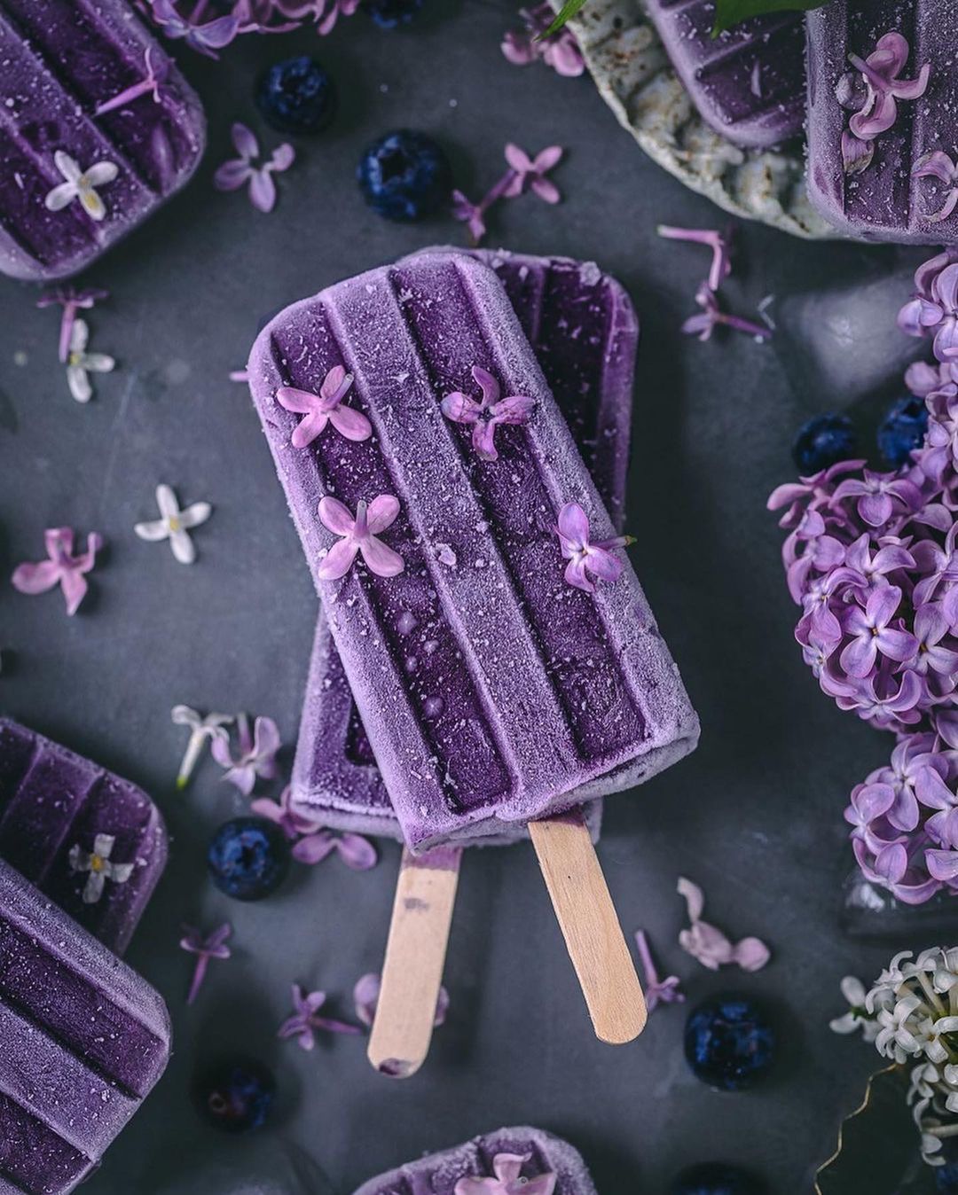 Vegan Blueberry Lollies with Coconut Yogurt and Wild Blueberries