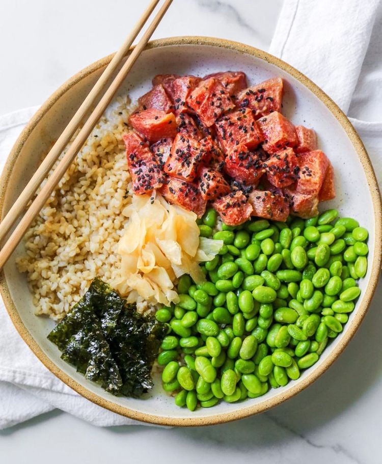 Hawaiian Vegan Watermelon Poke Bowl