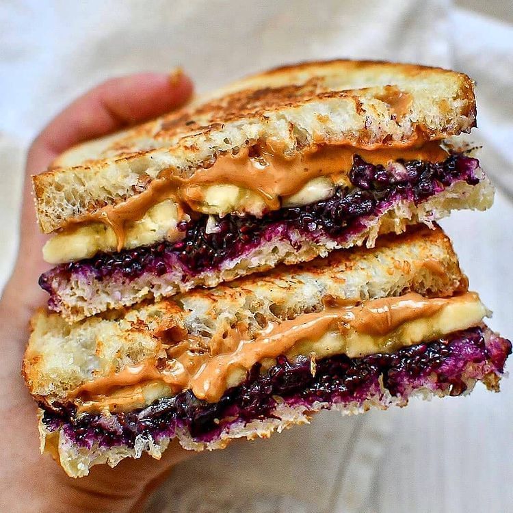 Grilled Banana-Stuffed Peanut Butter and Jelly Sandwich