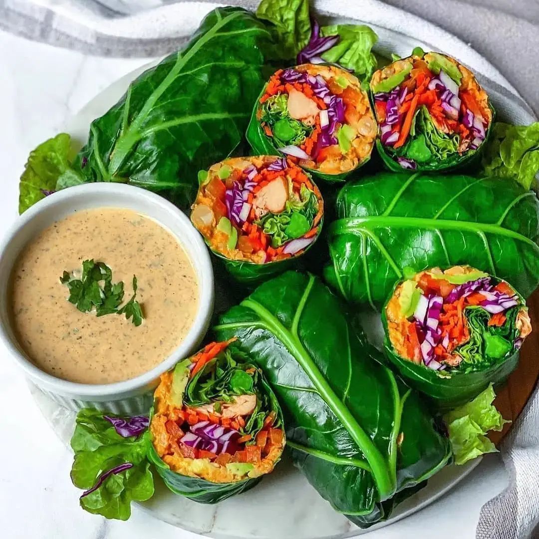 Vegan Buffalo Chicken Rainbow Wraps
