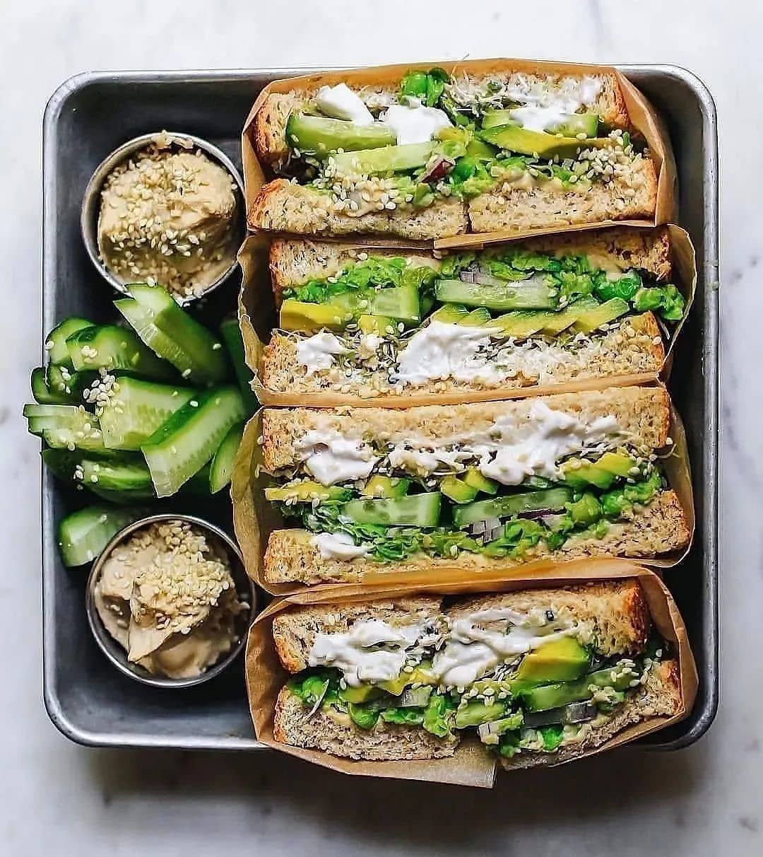 Vegan Avocado Sandwich with Fresh Toppings