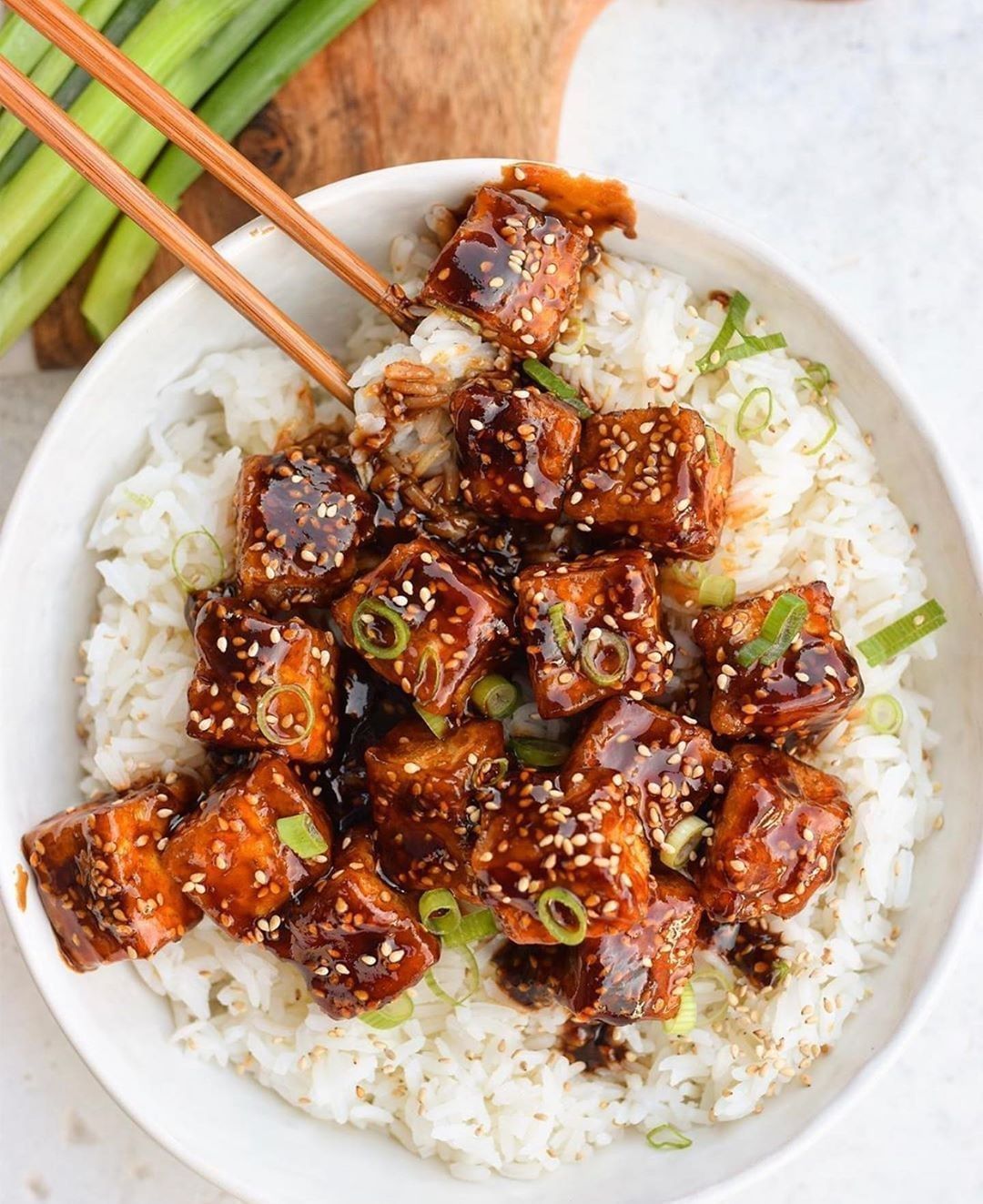 Sticky Sesame Crispy Tofu