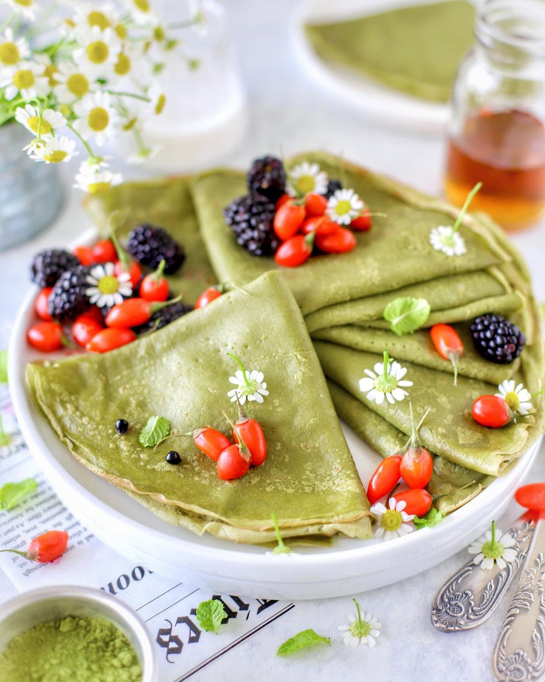 Earthy Crepes with Fresh Fruity Toppings
