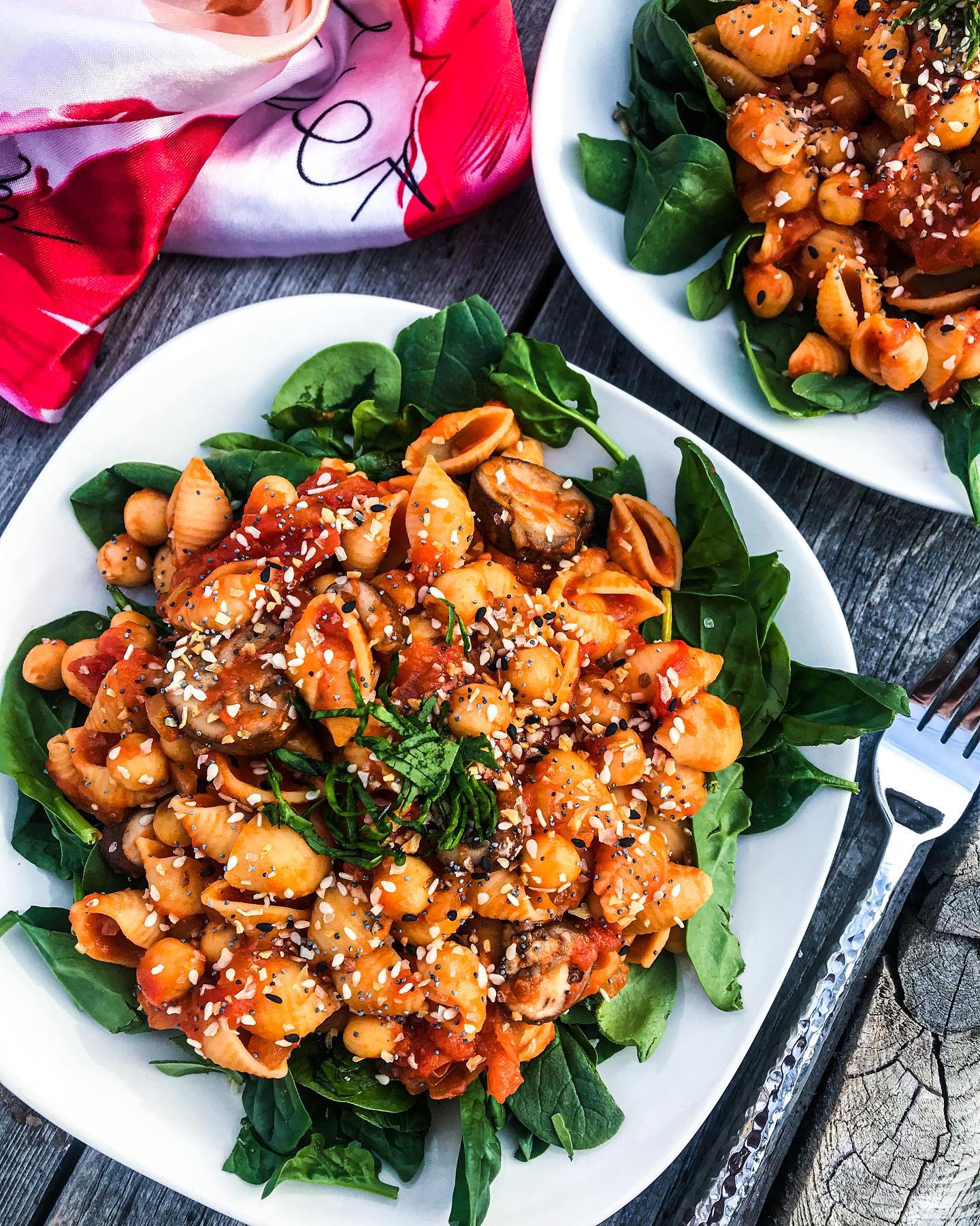 Chickpea Shell Pasta with Mushrooms and Marinara