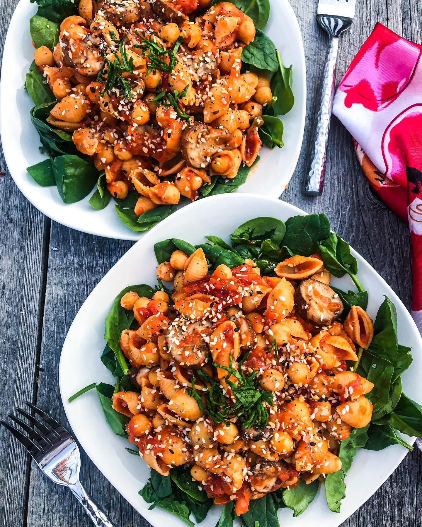 Chickpea Shell Pasta with Mushrooms and Marinara