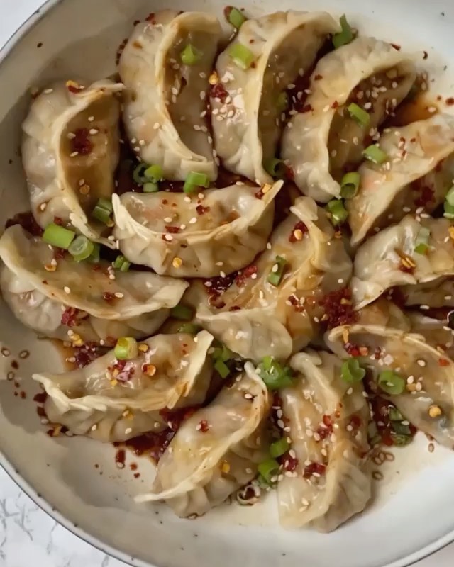 Vegan Dumplings with Tofu and Vegetables