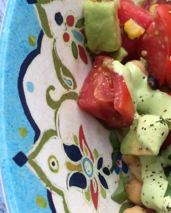 Creamy Basil Lemon Avocado Salad