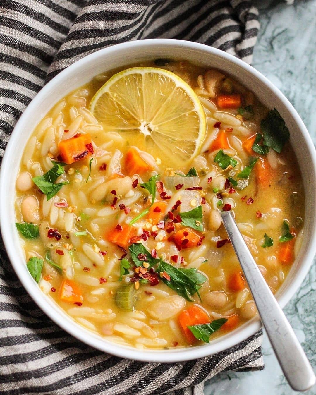 Lemon Cannellini Orzo Soup