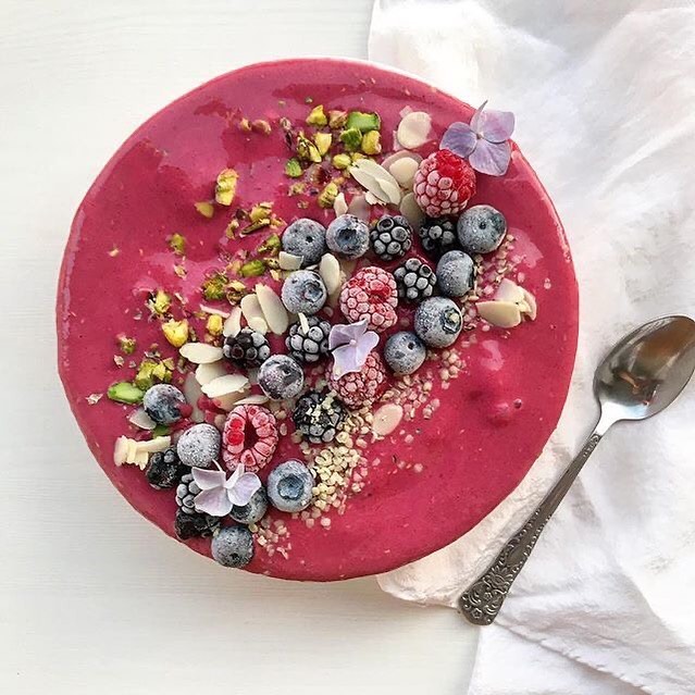 Delicious Smoothie Bowl with Berries and Protein