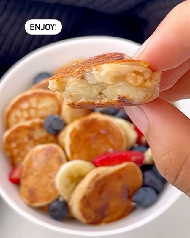 Stuffed Banana Pancake Bites