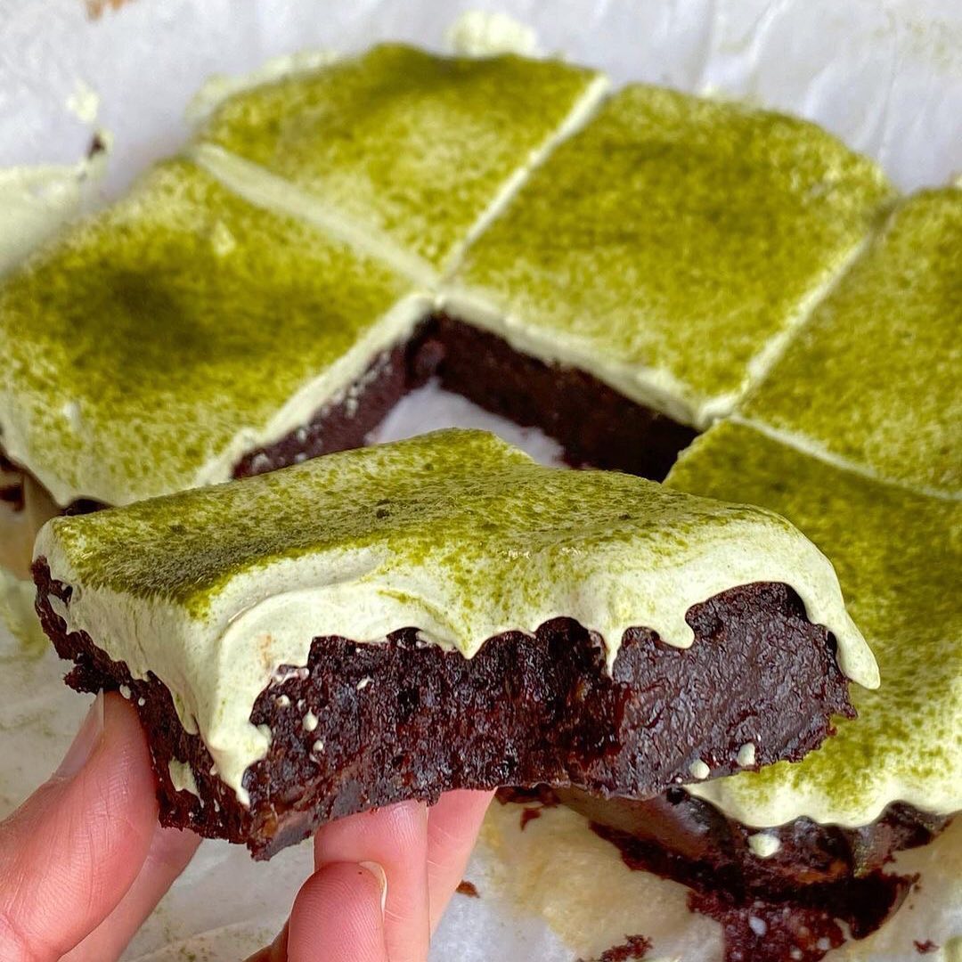 Avocado Matcha Protein Brownies