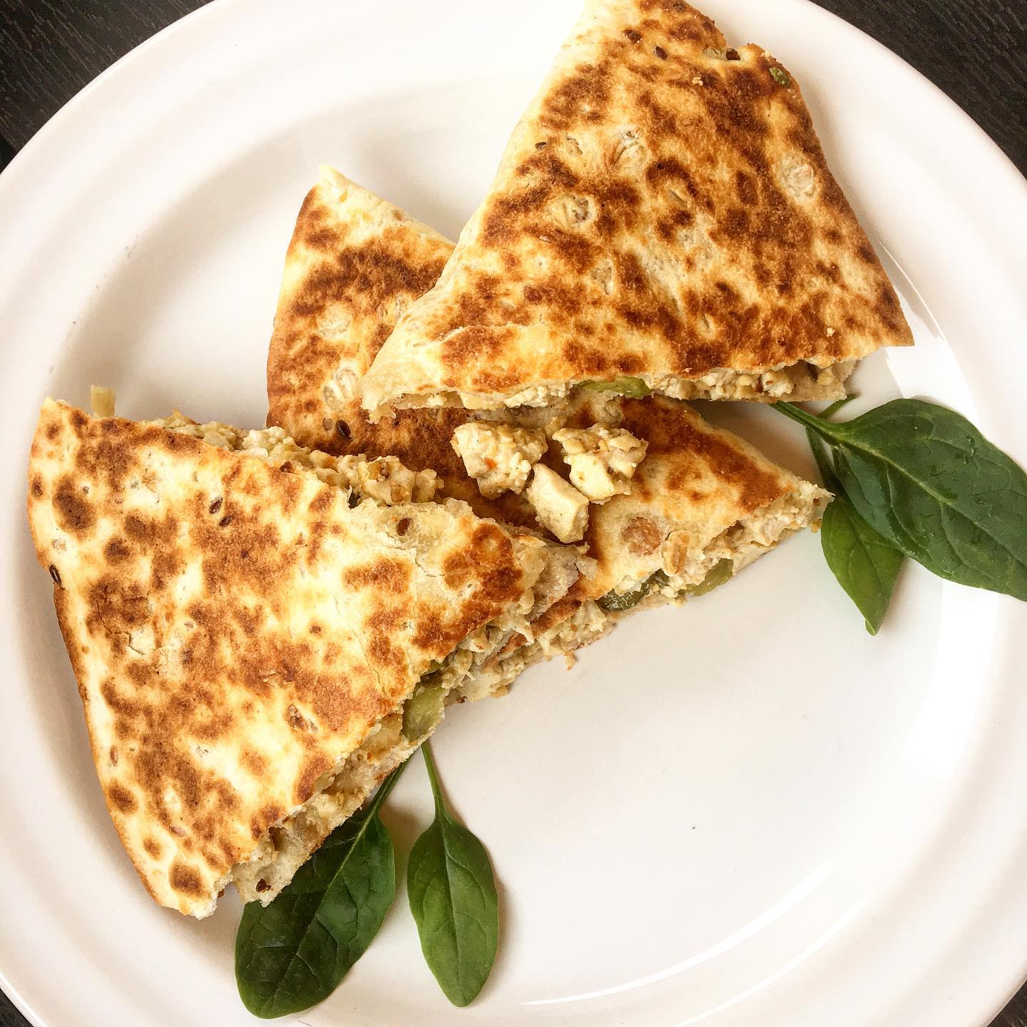 Vegan Scrambled Tofu Quesadilla