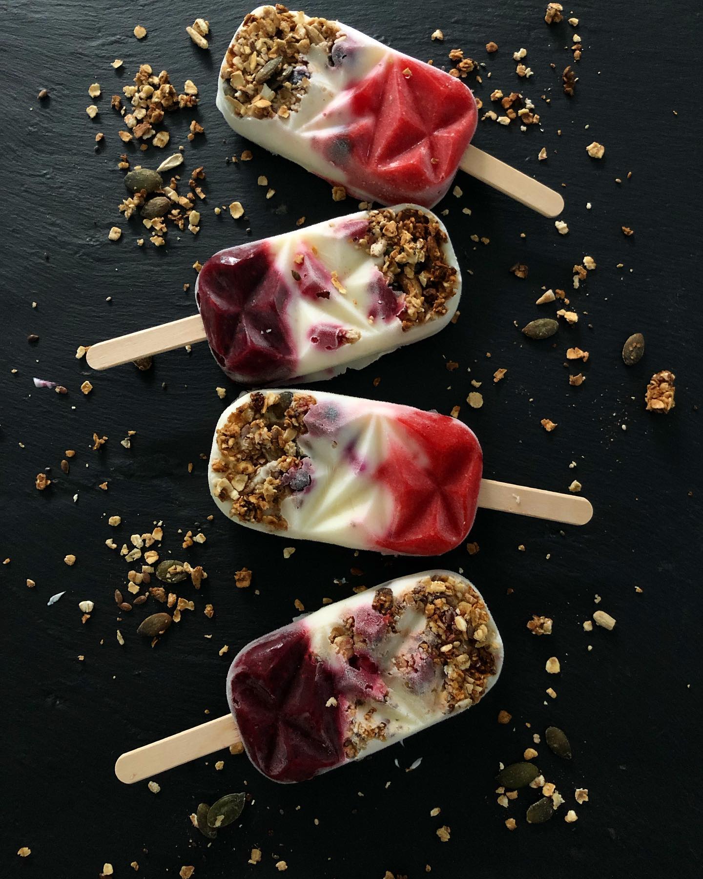 Yogurt Berry Granola Breakfast Lollies