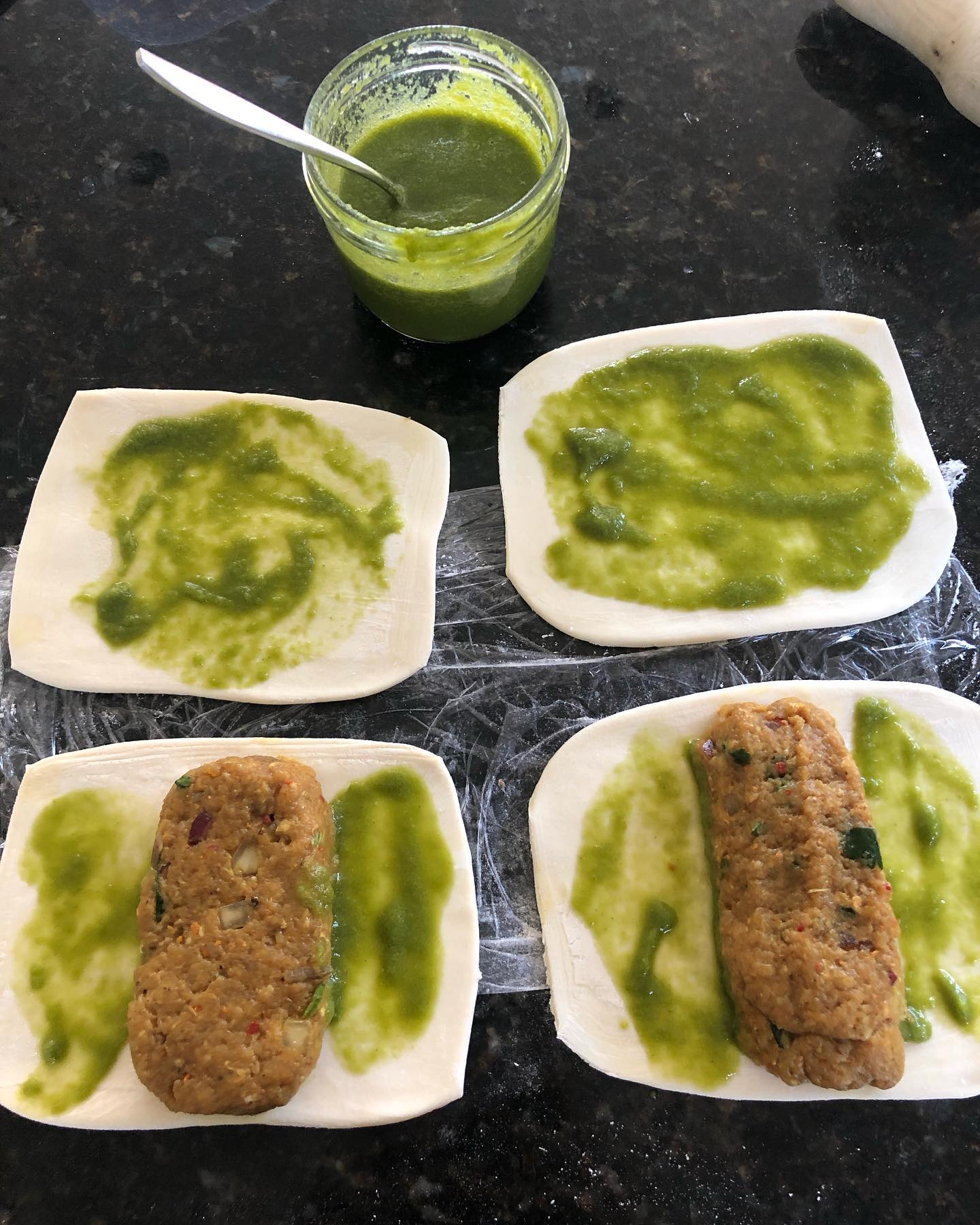 Green Chutney Kebab Rolls