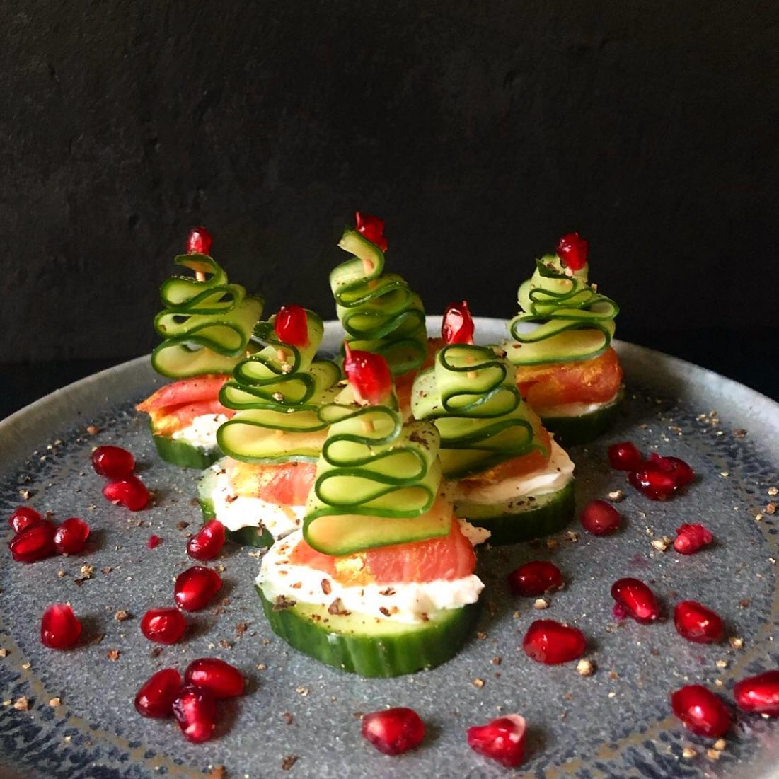 Easy Christmas Tree Canapés