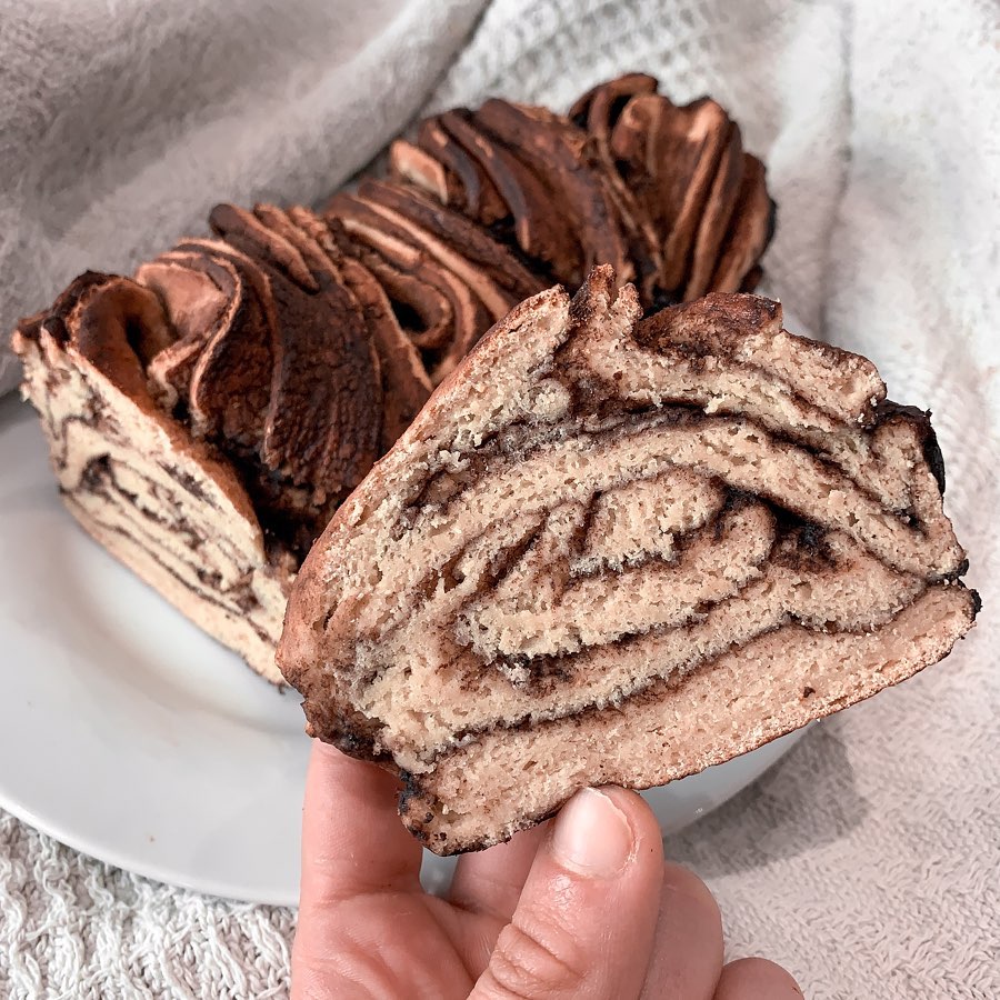 Vegan Chocolate Babka Protein Slices