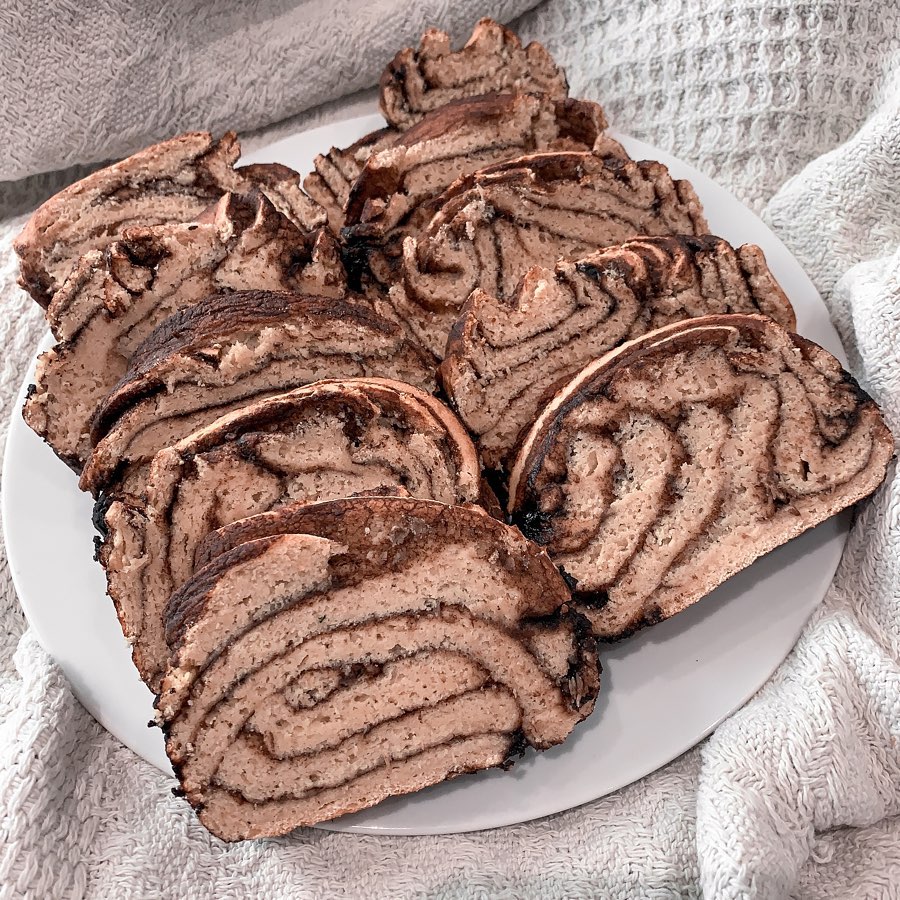 Vegan Chocolate Babka Protein Slices