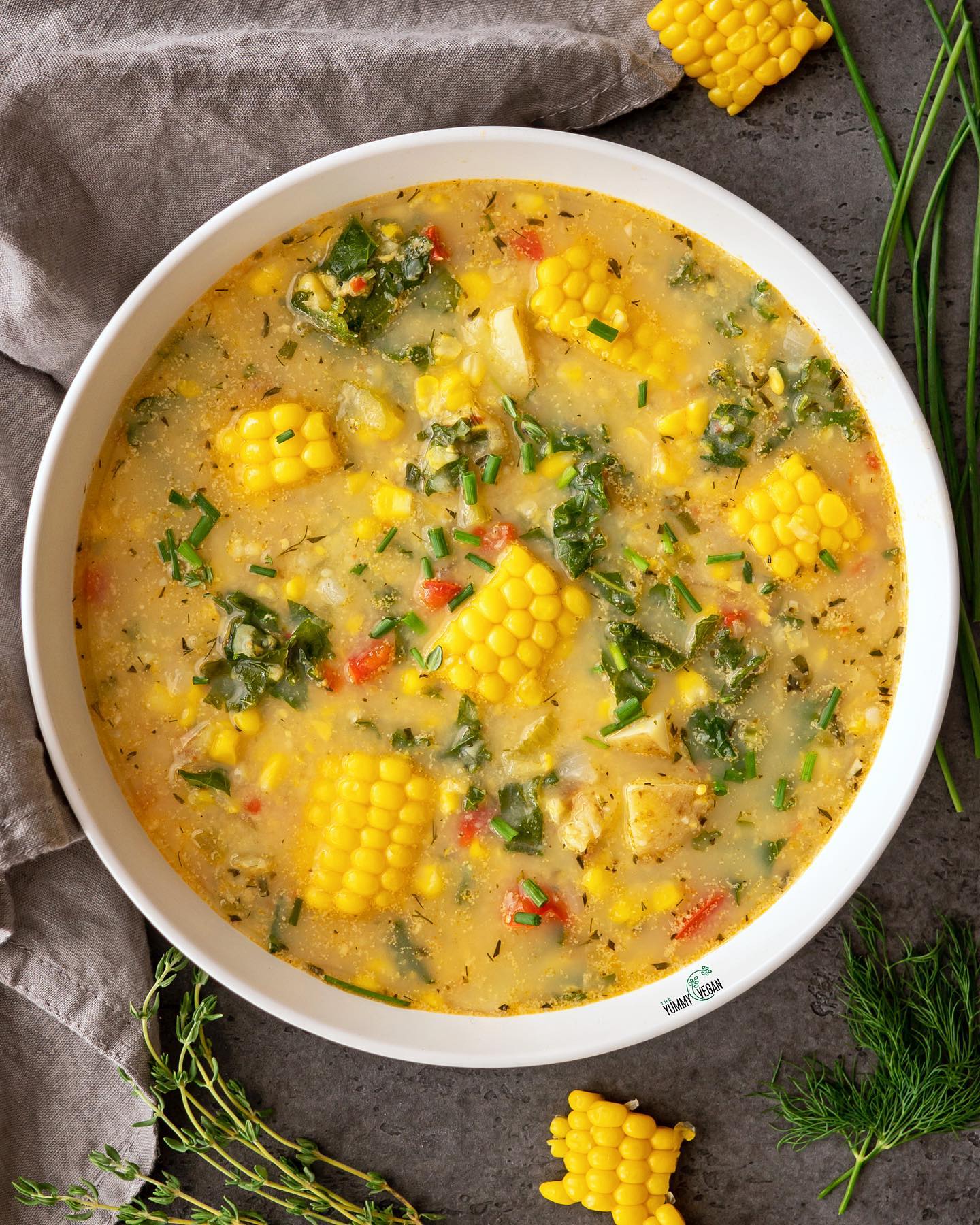 Creamy Corn and Kale Chowder