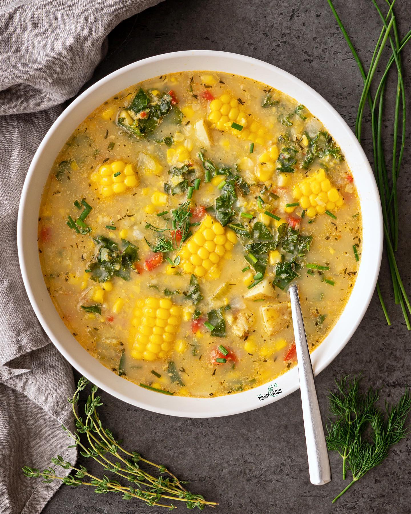 Creamy Corn and Kale Chowder