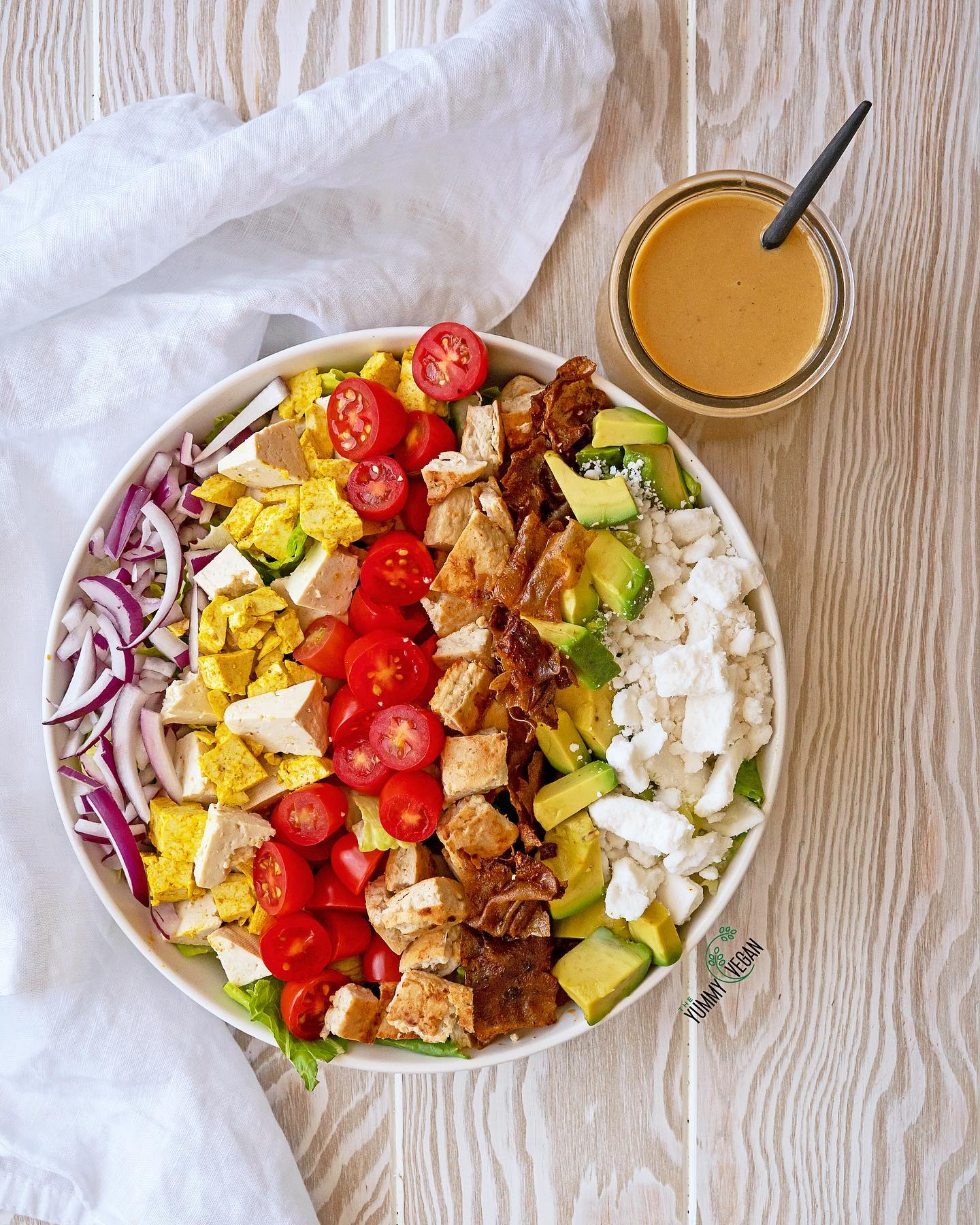 Vegan Cobb Salad with Rice Paper Bacon