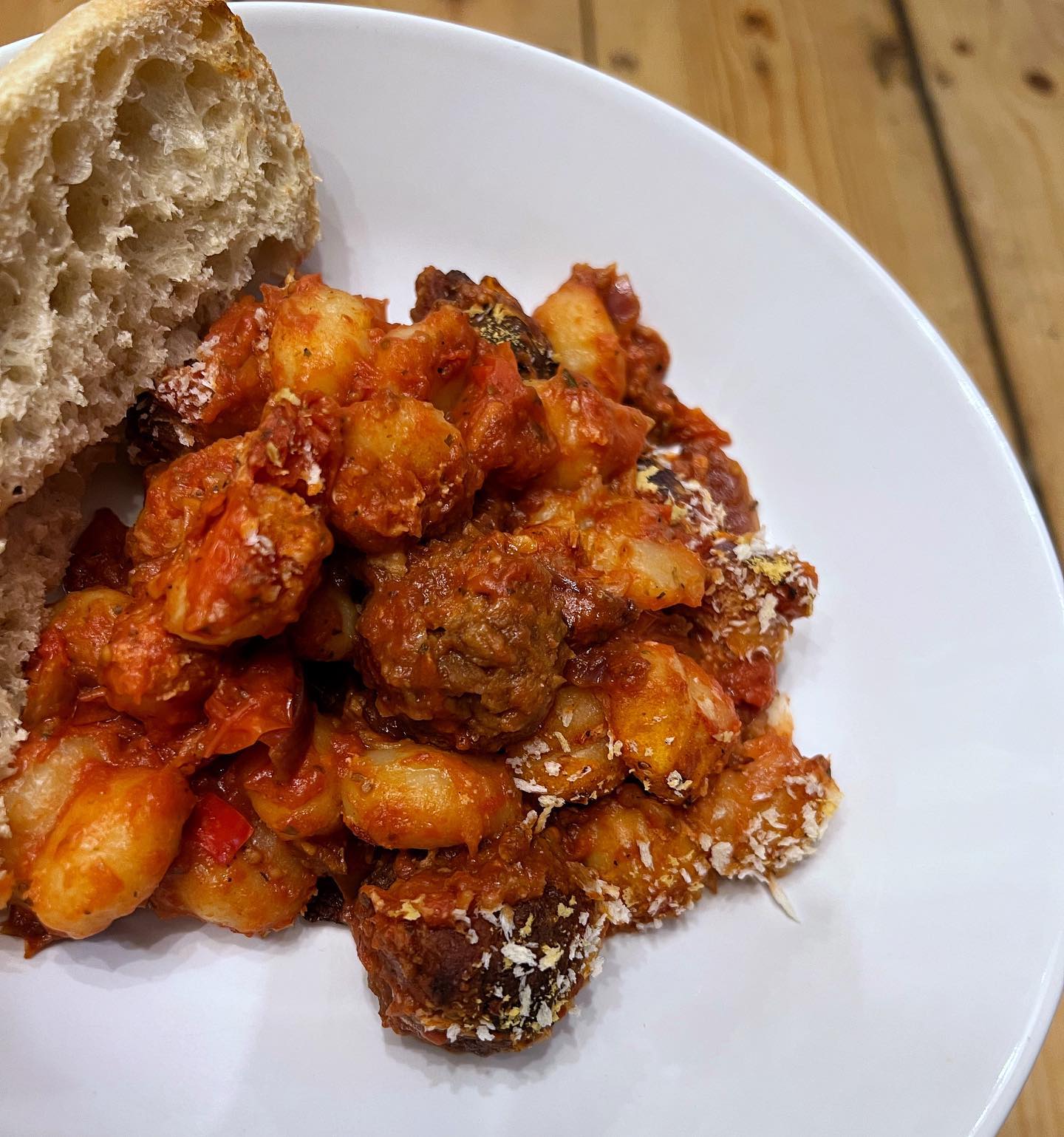 Baked Meatball Gnocchi with Tomato and Herb Sauce