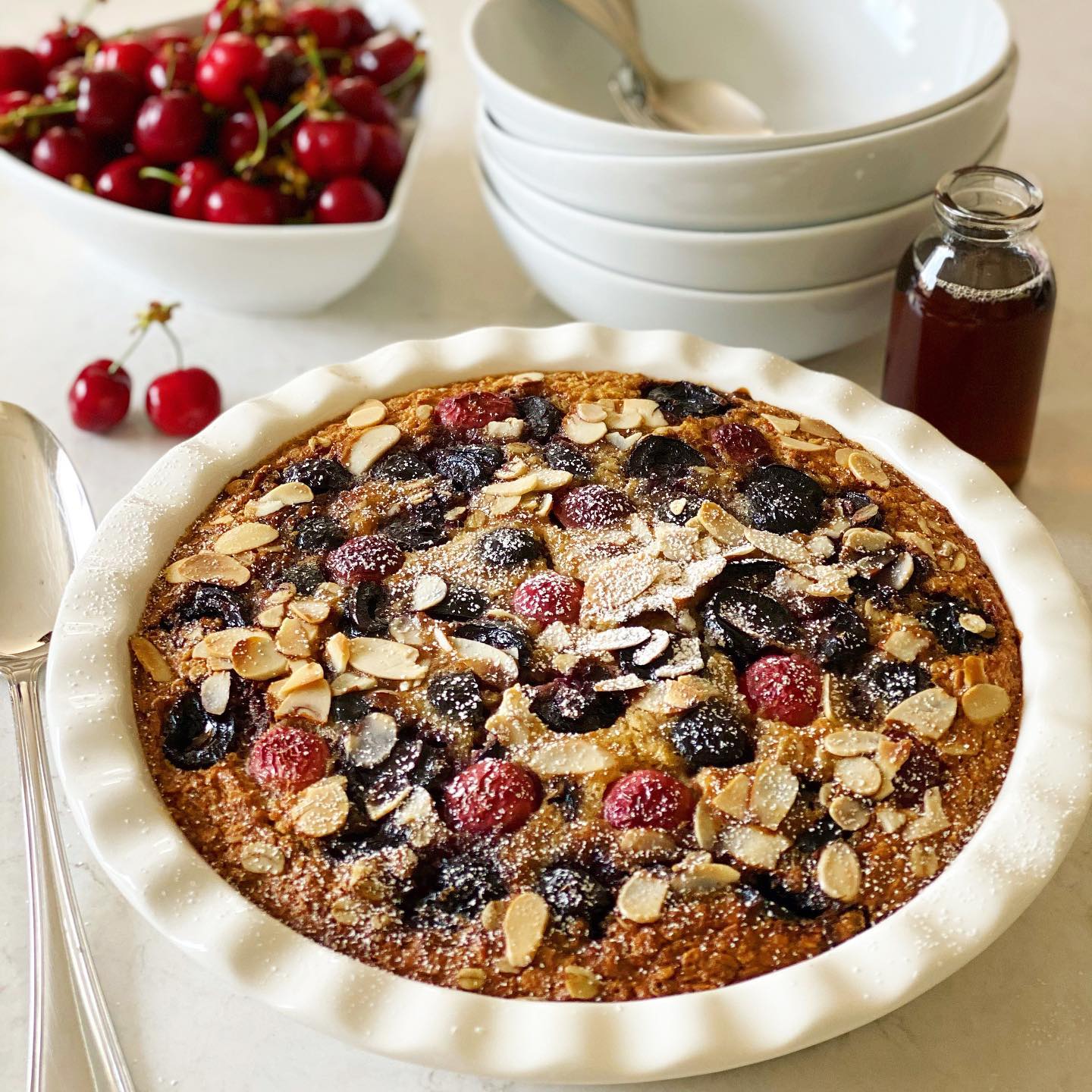 Cherry Almond Baked Oats