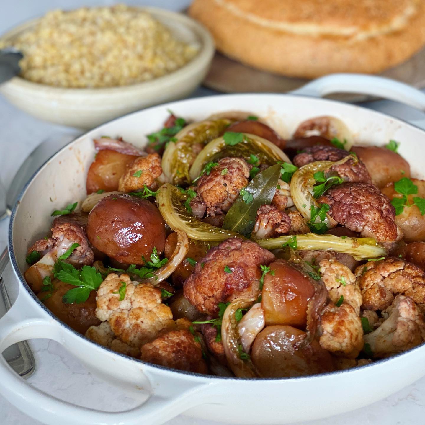 Braised Cauliflower and Potatoes