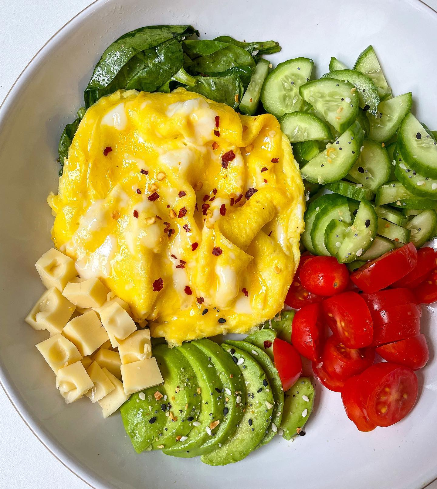 Soft Scrambled Eggs with Fresh Vegetables