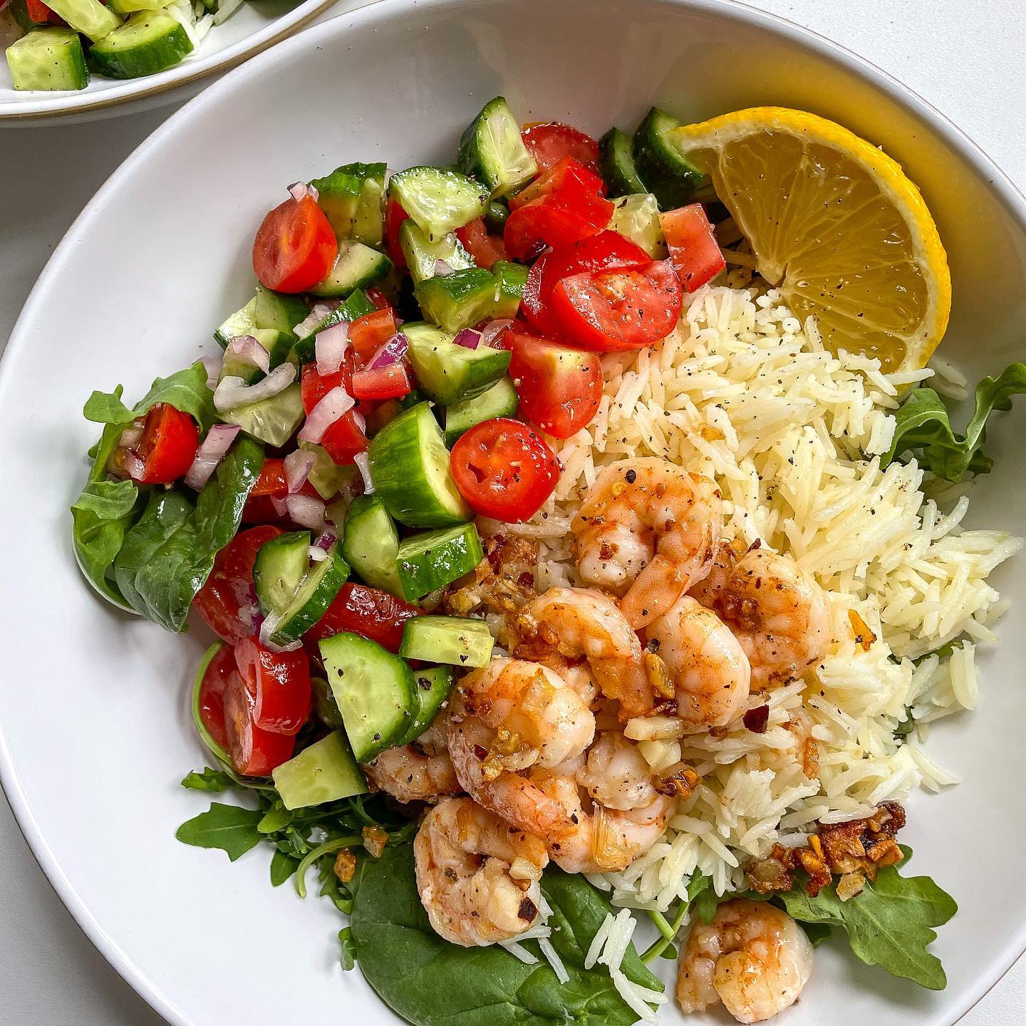 Lemon Garlic Shrimp Bowls