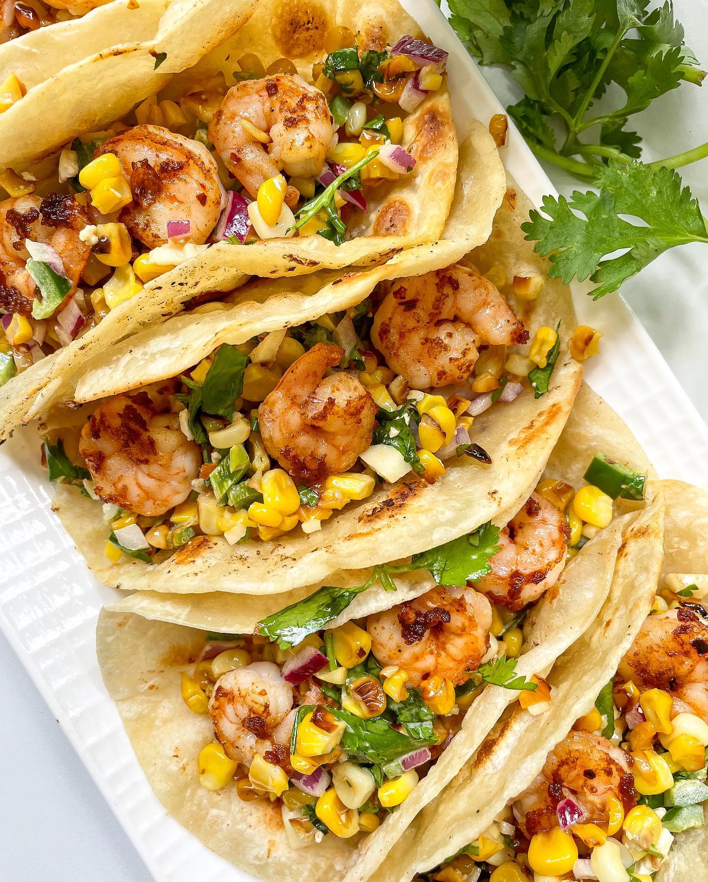 Shrimp Tacos with Mexican Street Corn