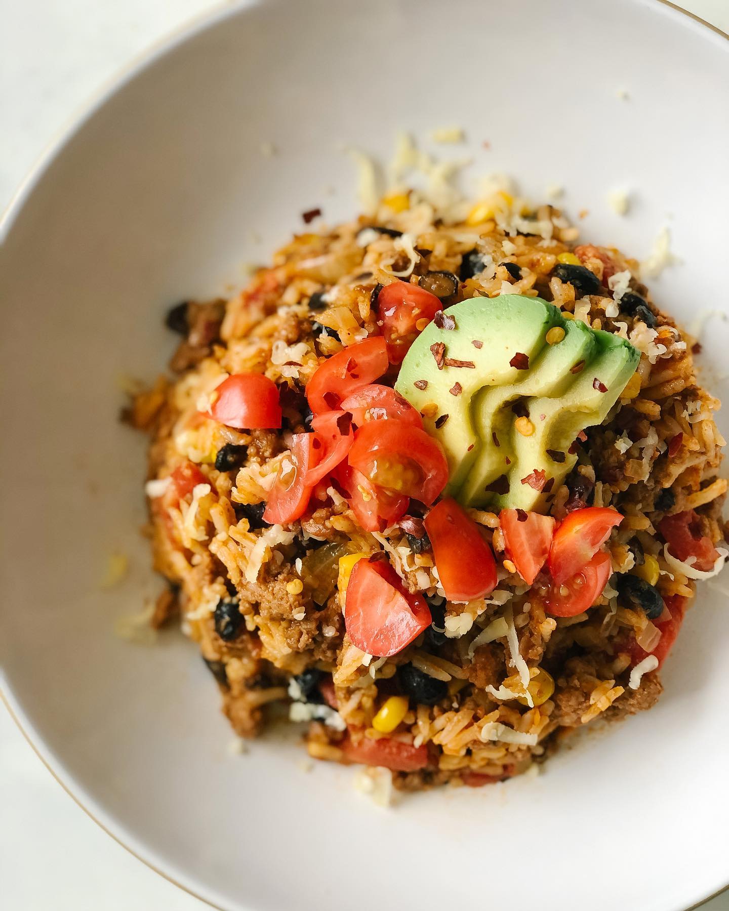 Loaded Tex-Mex Skillet with Organic Ground Beef, Black Beans, and Corn