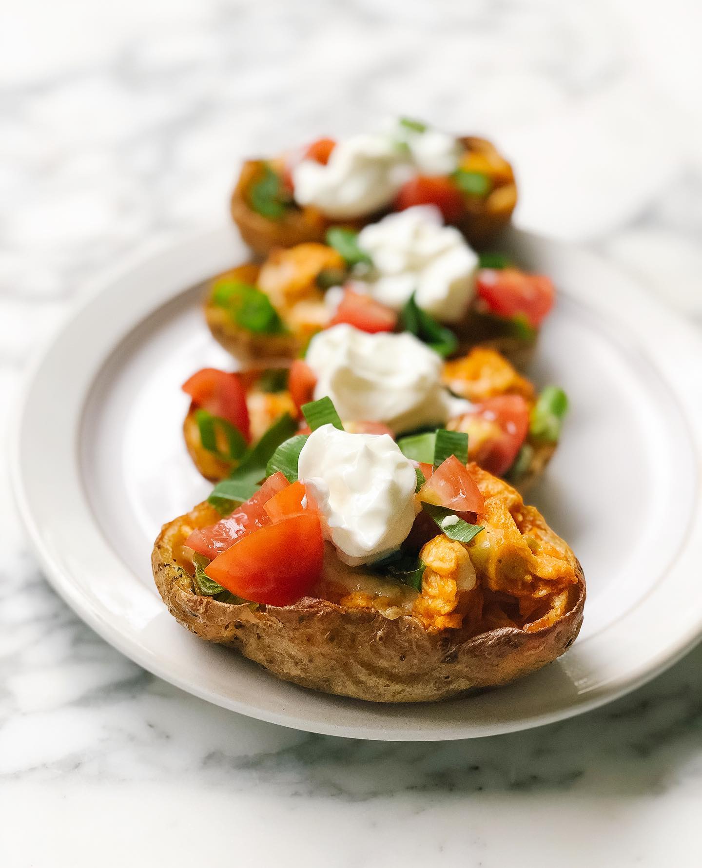 Buffalo Chicken Potato Skins