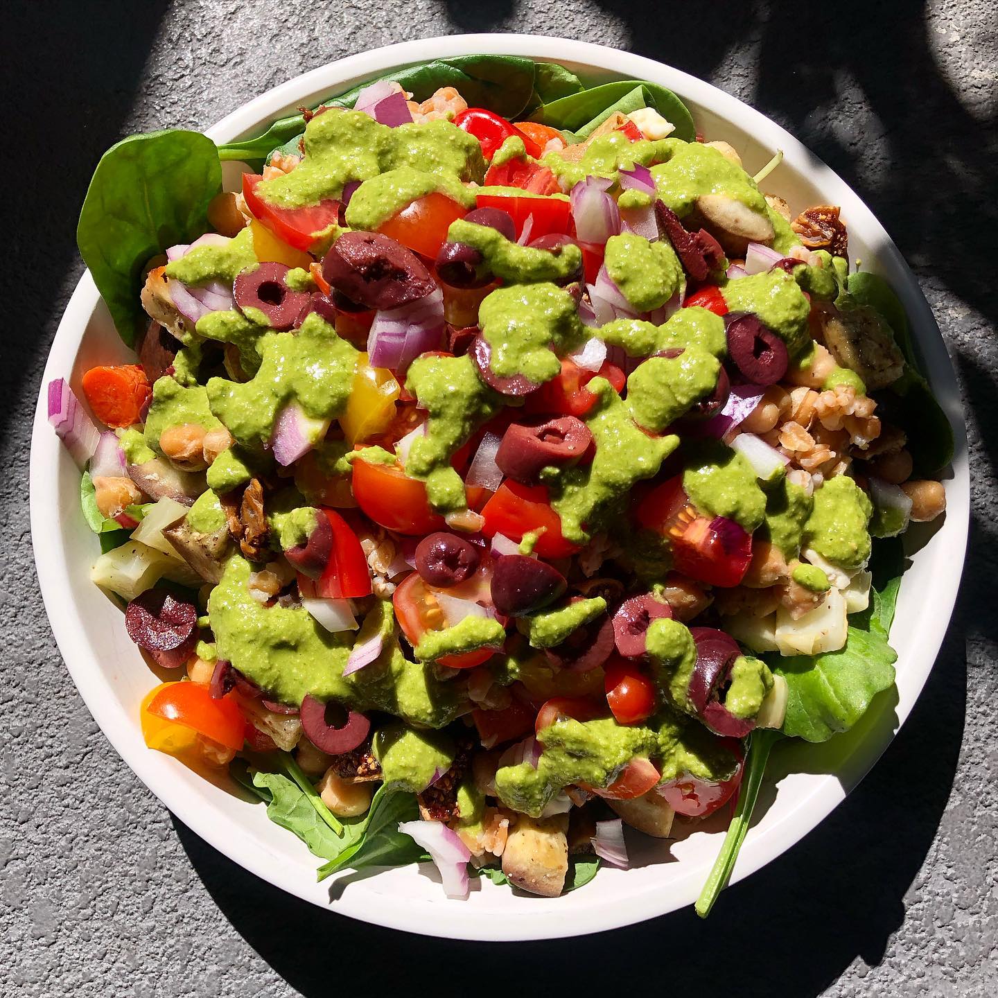 Roasted Feta and Farro Mediterranean Salad