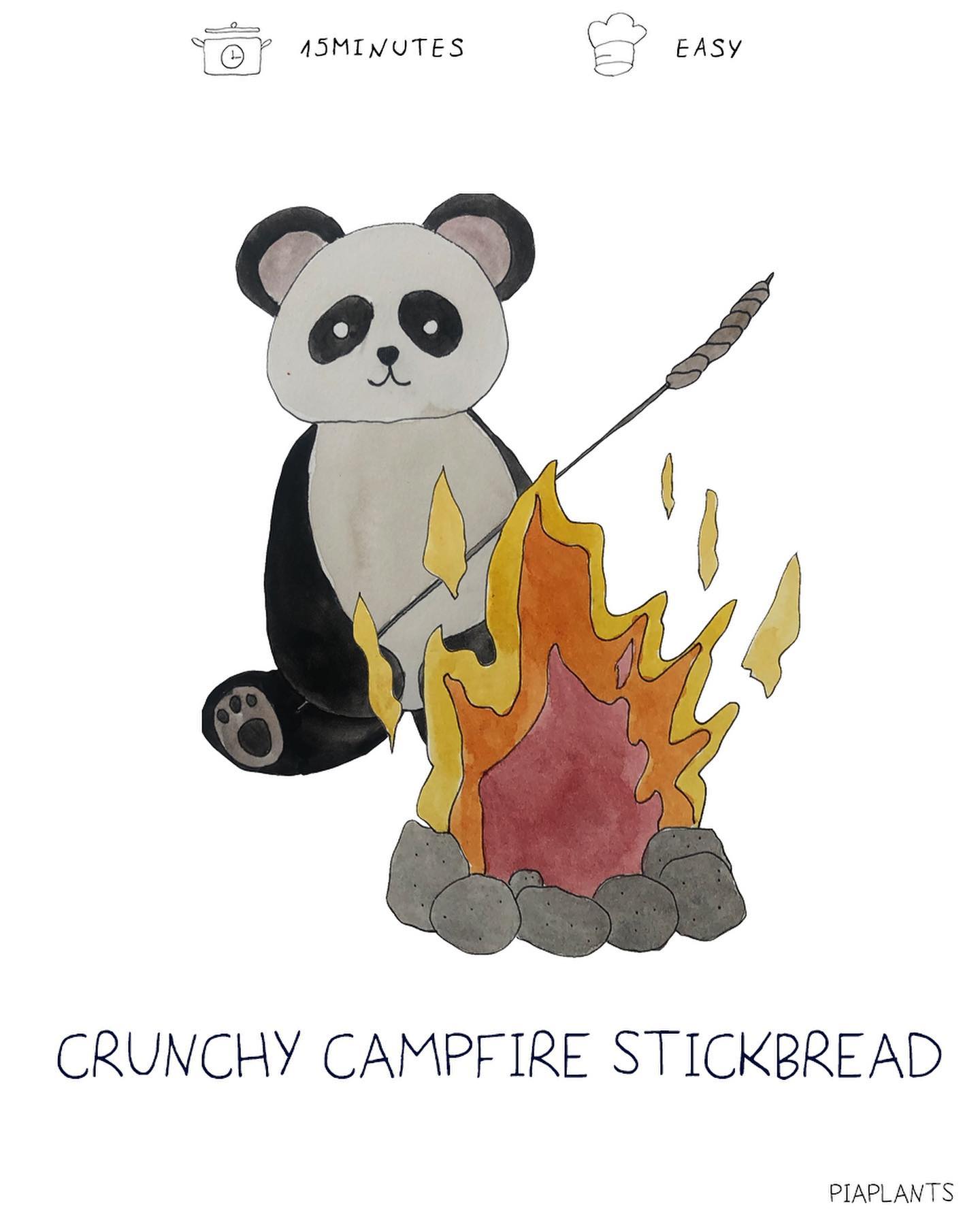 Campfire Stick Bread with Refried Bean and Guacamole Dip