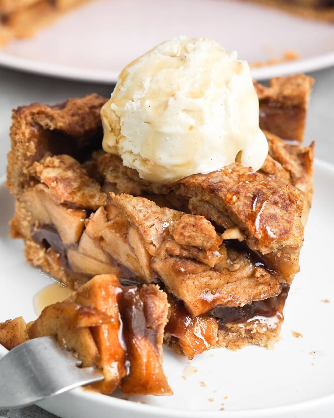 Warm Apple Pie with Vanilla Ice Cream