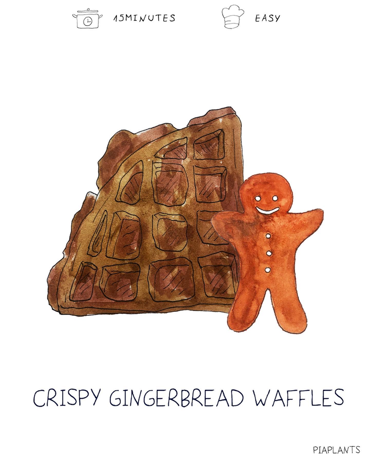 Crispy Gingerbread Waffles for a Festive Treat