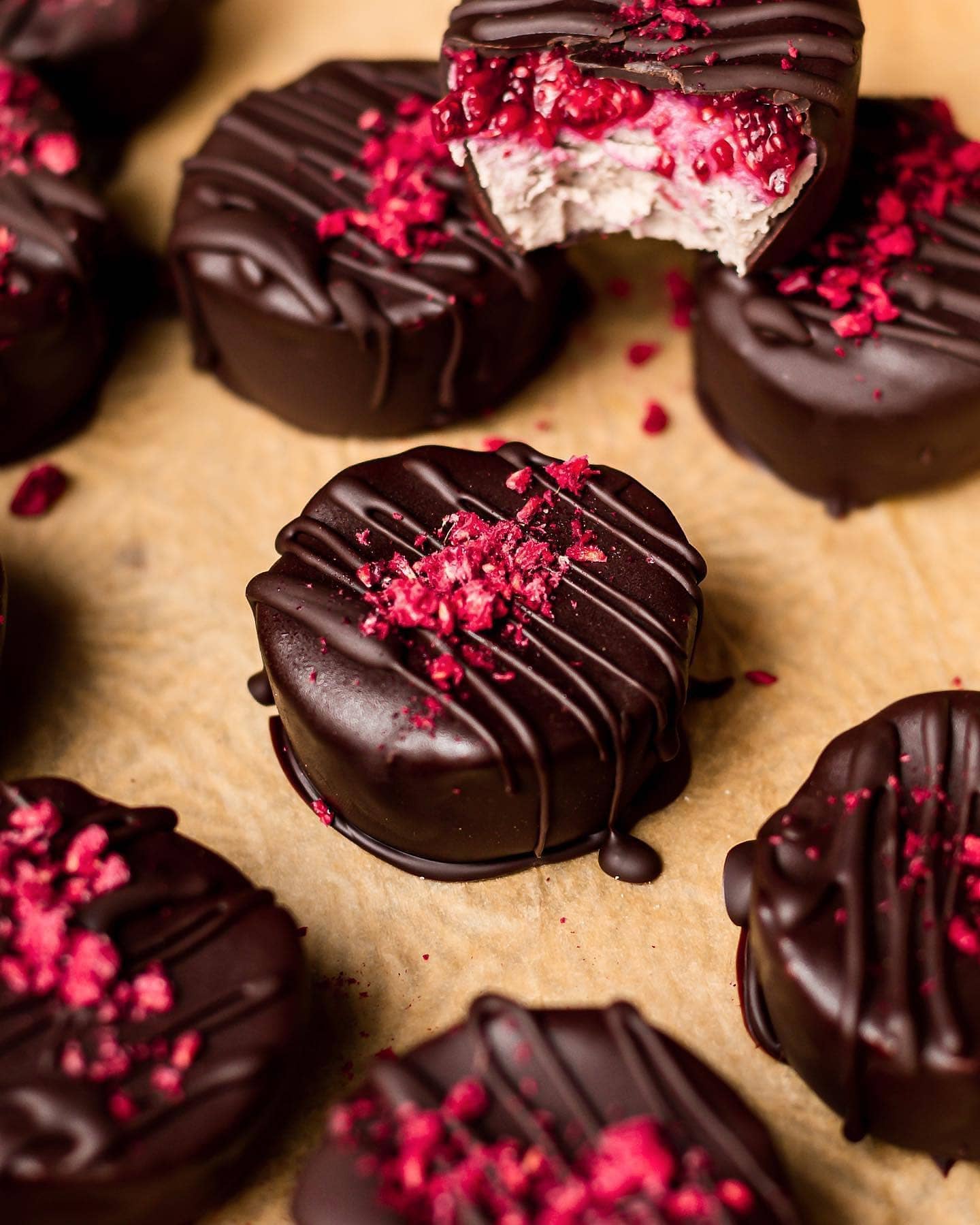 Raspberry Rose Chocolate Bites with Reishi and Mucuna