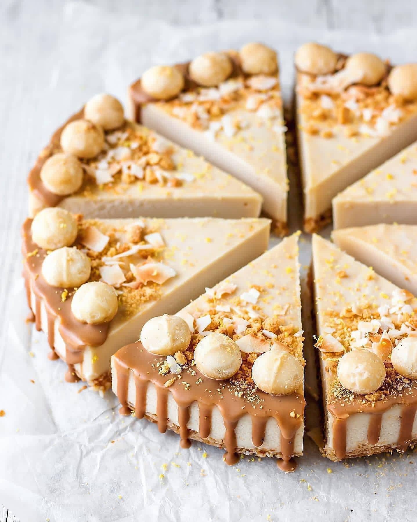 Vegan No-Bake Macadamia, Lemon & Coconut Cheesecake