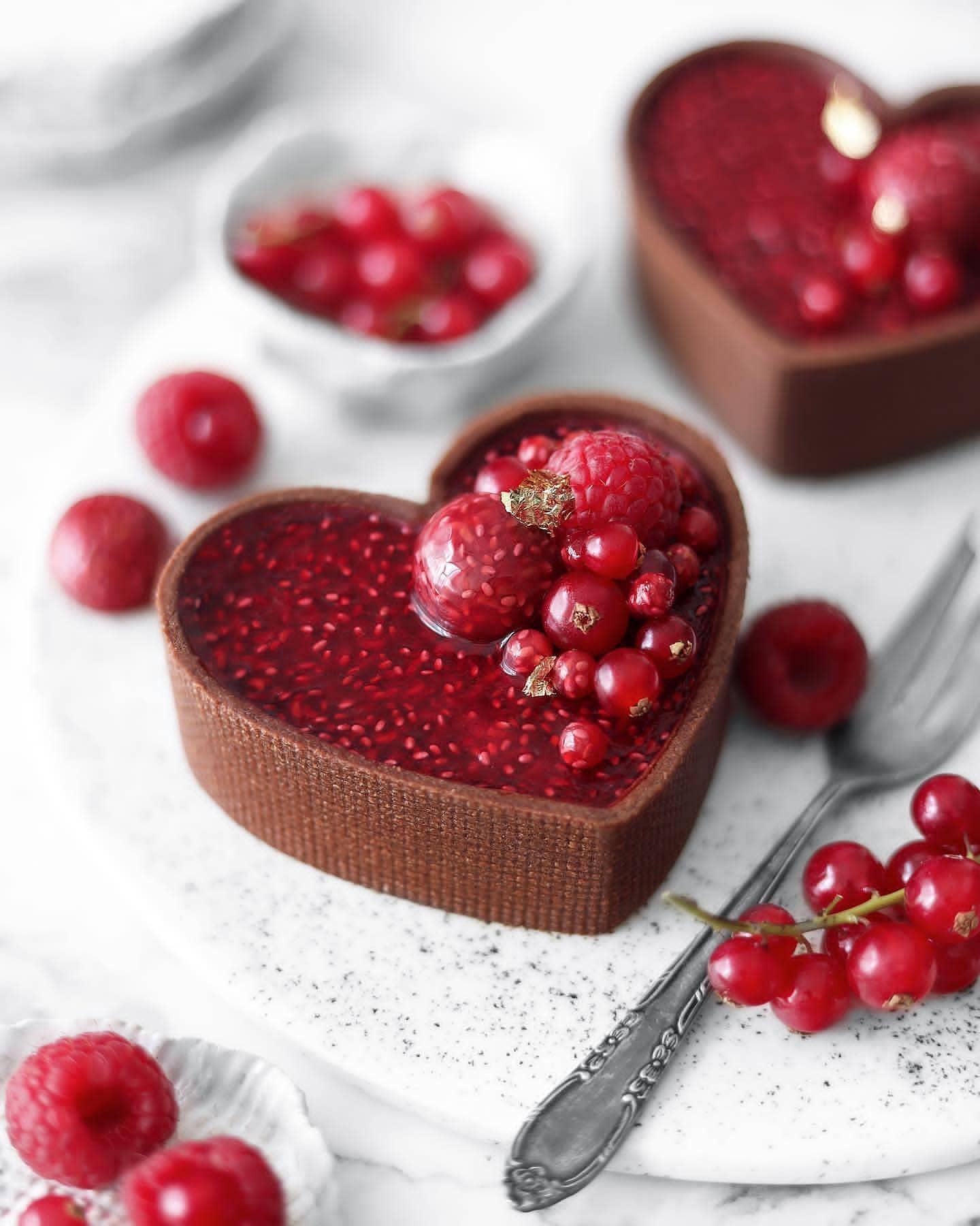 Chocolate Hazelnut Raspberry Tarts