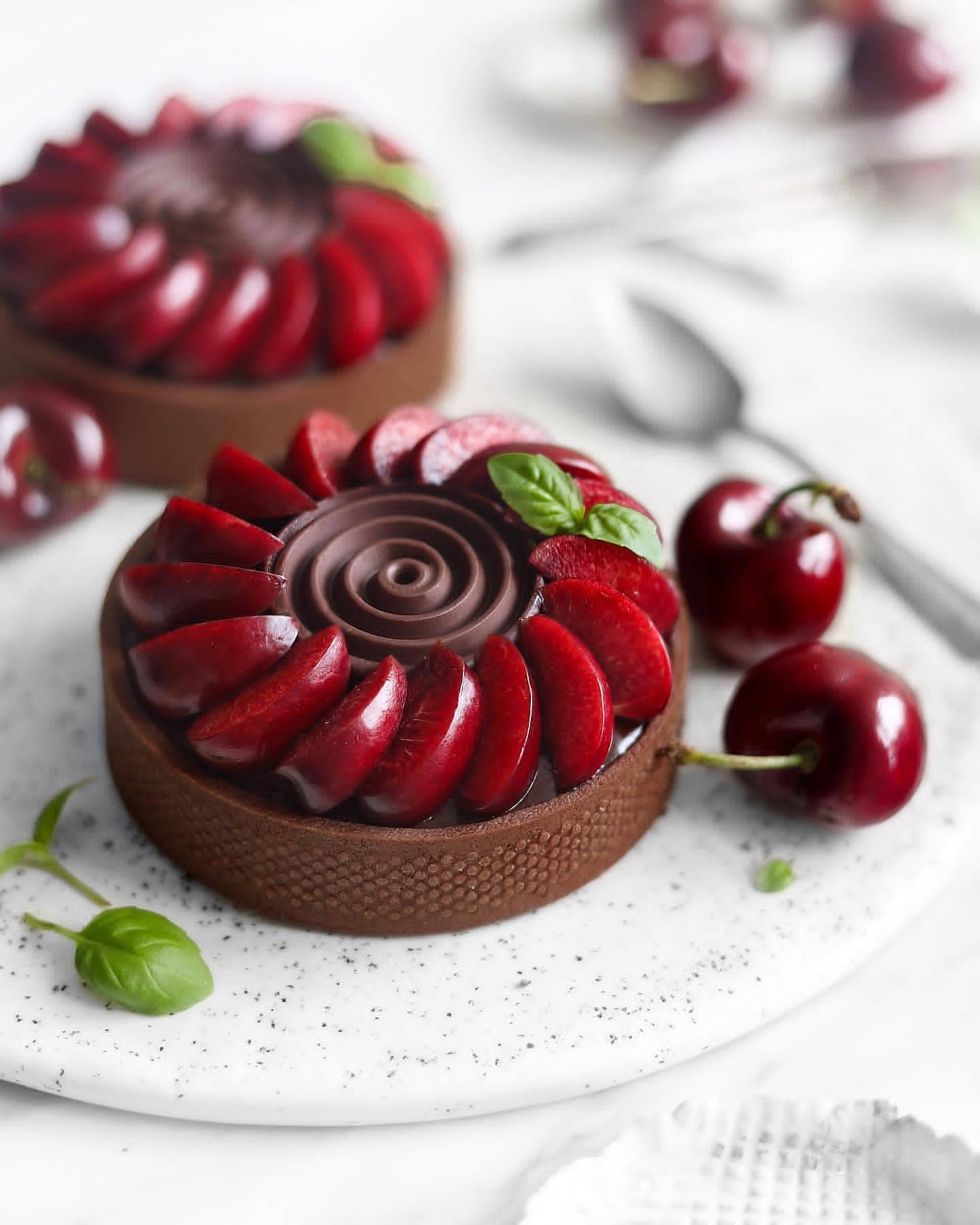 Dark Chocolate Cherry Tartlets