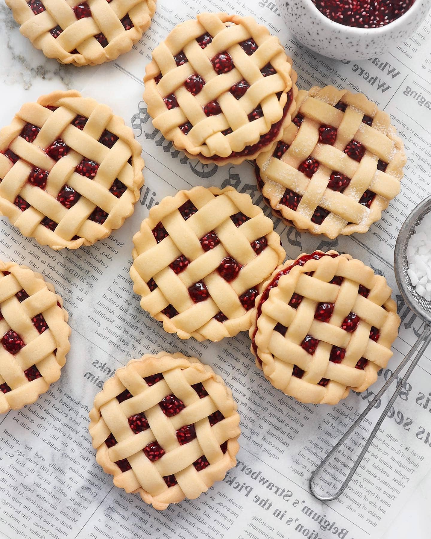 Vegan Linzer Cookies with Raspberry Chia Jam