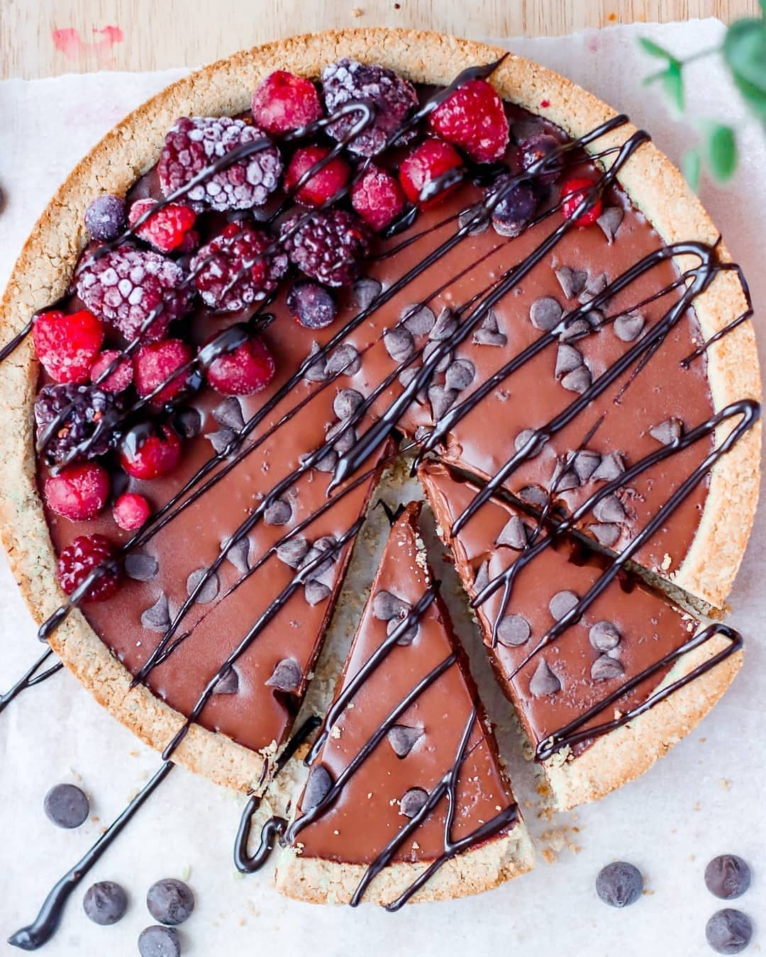 Vegan Chocolate Tart with Oat-Almond Coconut Base