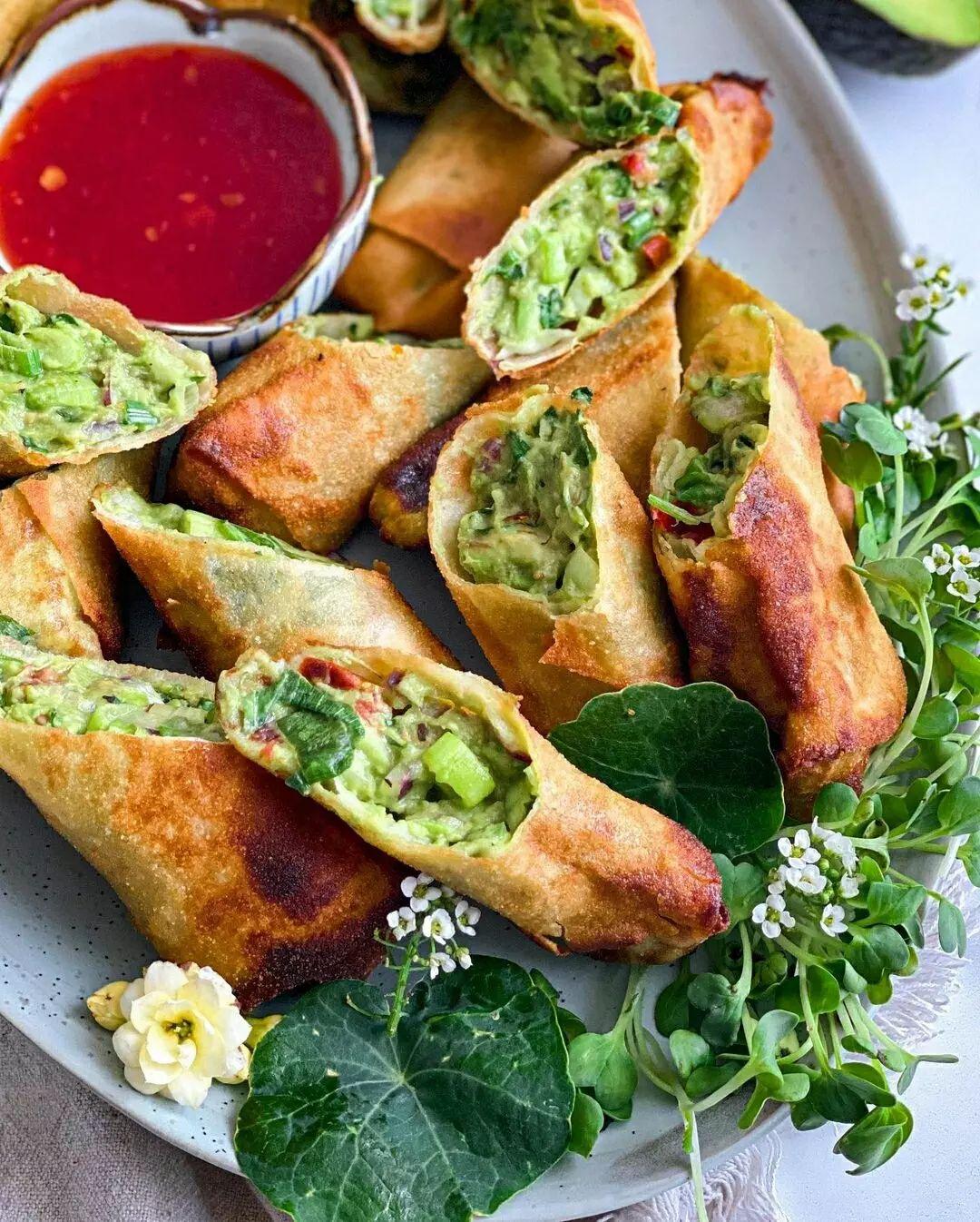 Crispy Avocado Spring Rolls