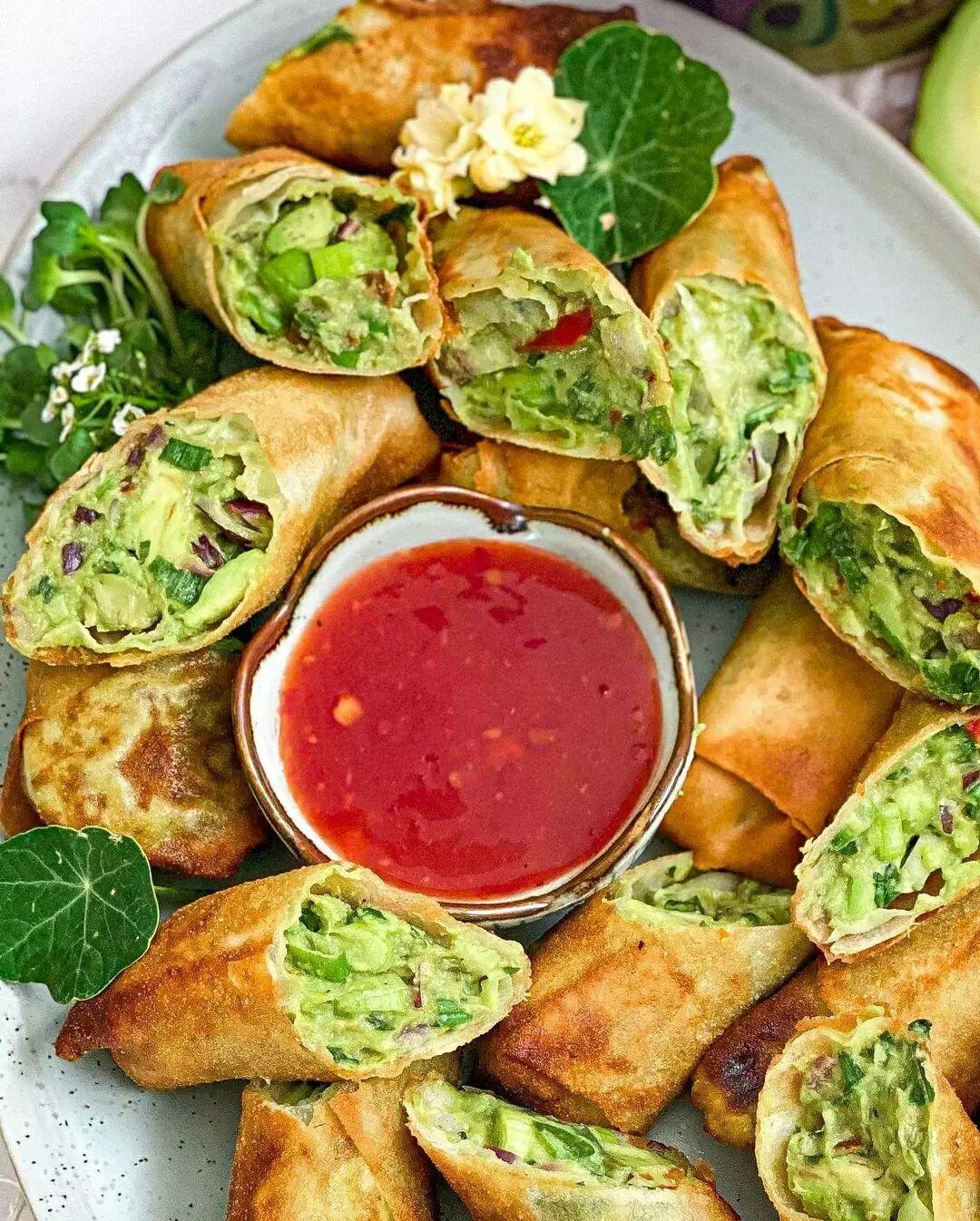 Crispy Avocado Spring Rolls