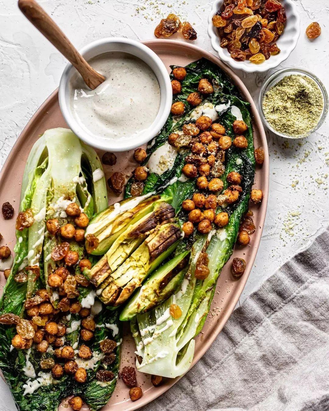 Creamy Grilled Romaine Salad