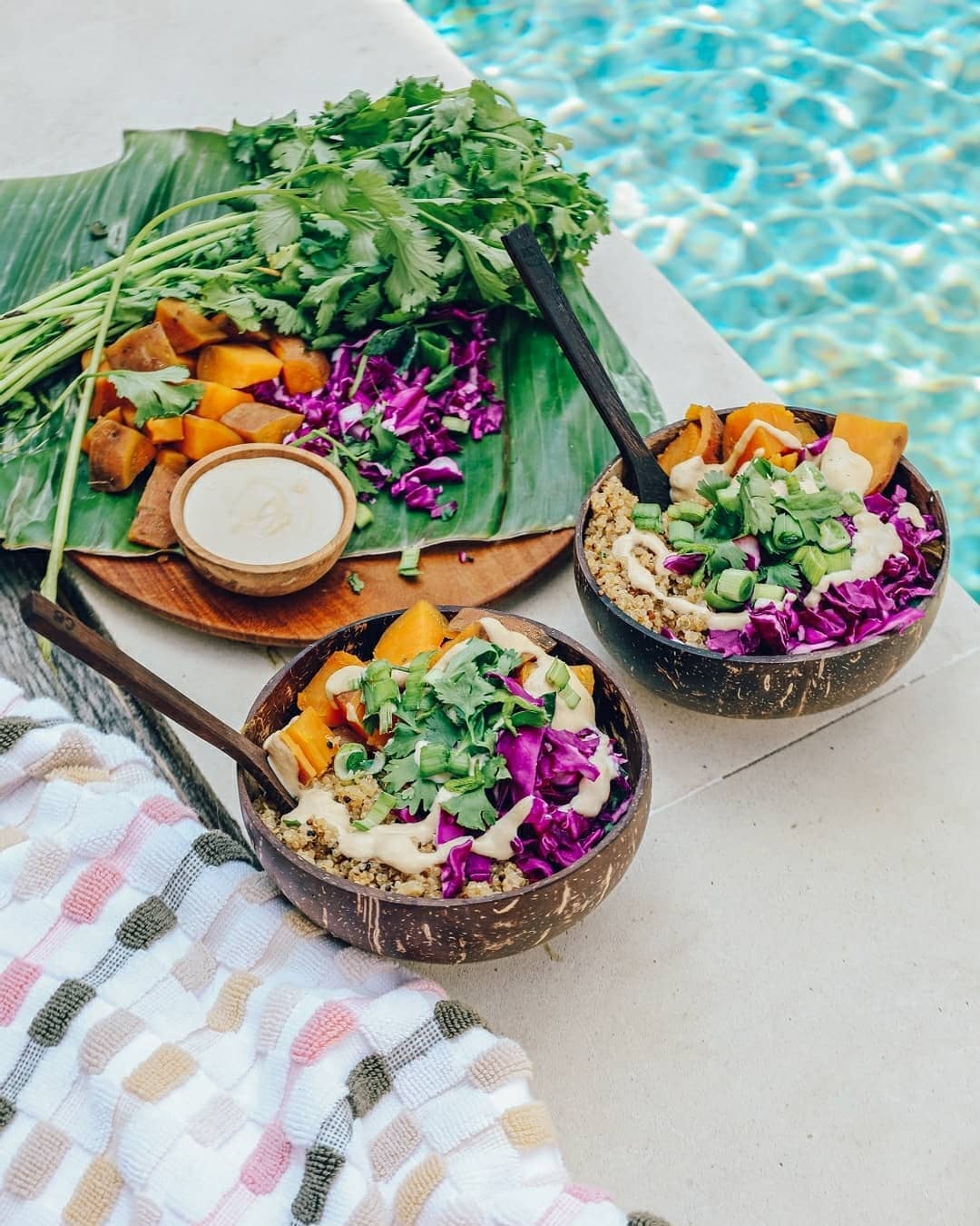 Quinoa Sweet Potato Bowls with Creamy Cashew Dressing