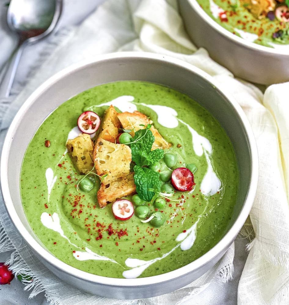 Creamy Fresh Green Pea Soup