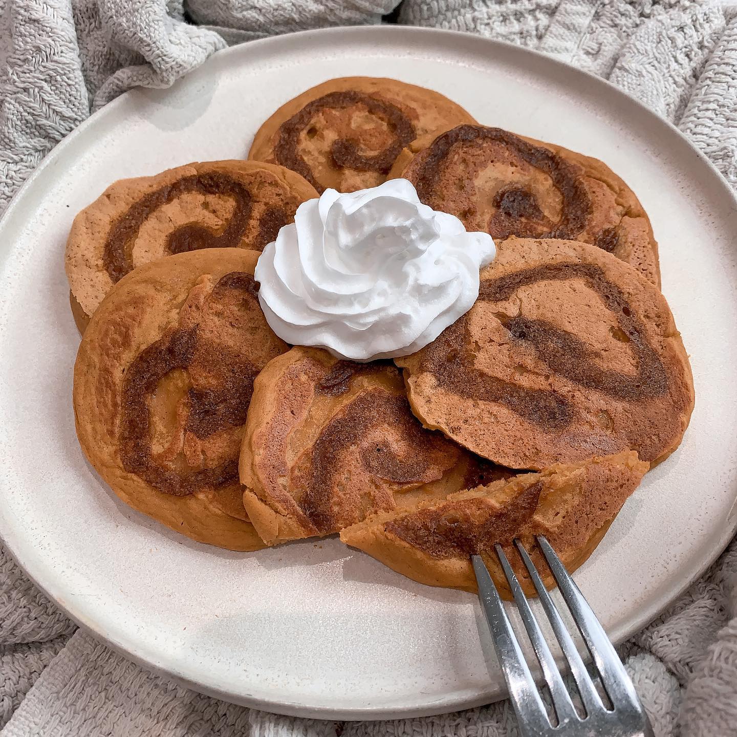 Pumpkin Spice Cinnamon Biscoff Swirl Pancakes