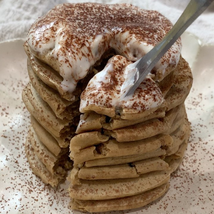 Tiramisu Oat Flour Protein Pancakes