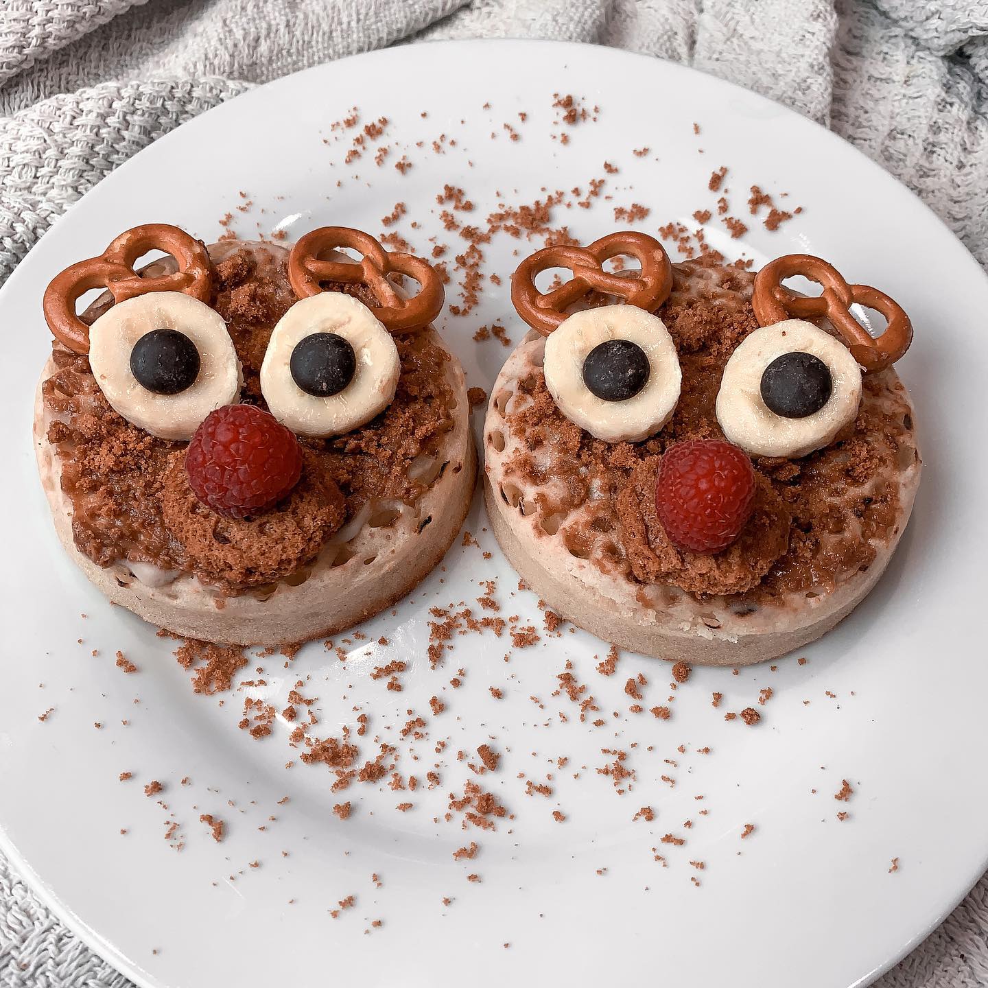 Festive Christmas Reindeer Crumpets